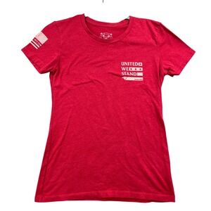 Howitzer T-Shirt Womens M‎ Red USA Flag Patriotic United We Stand Graphic Tee